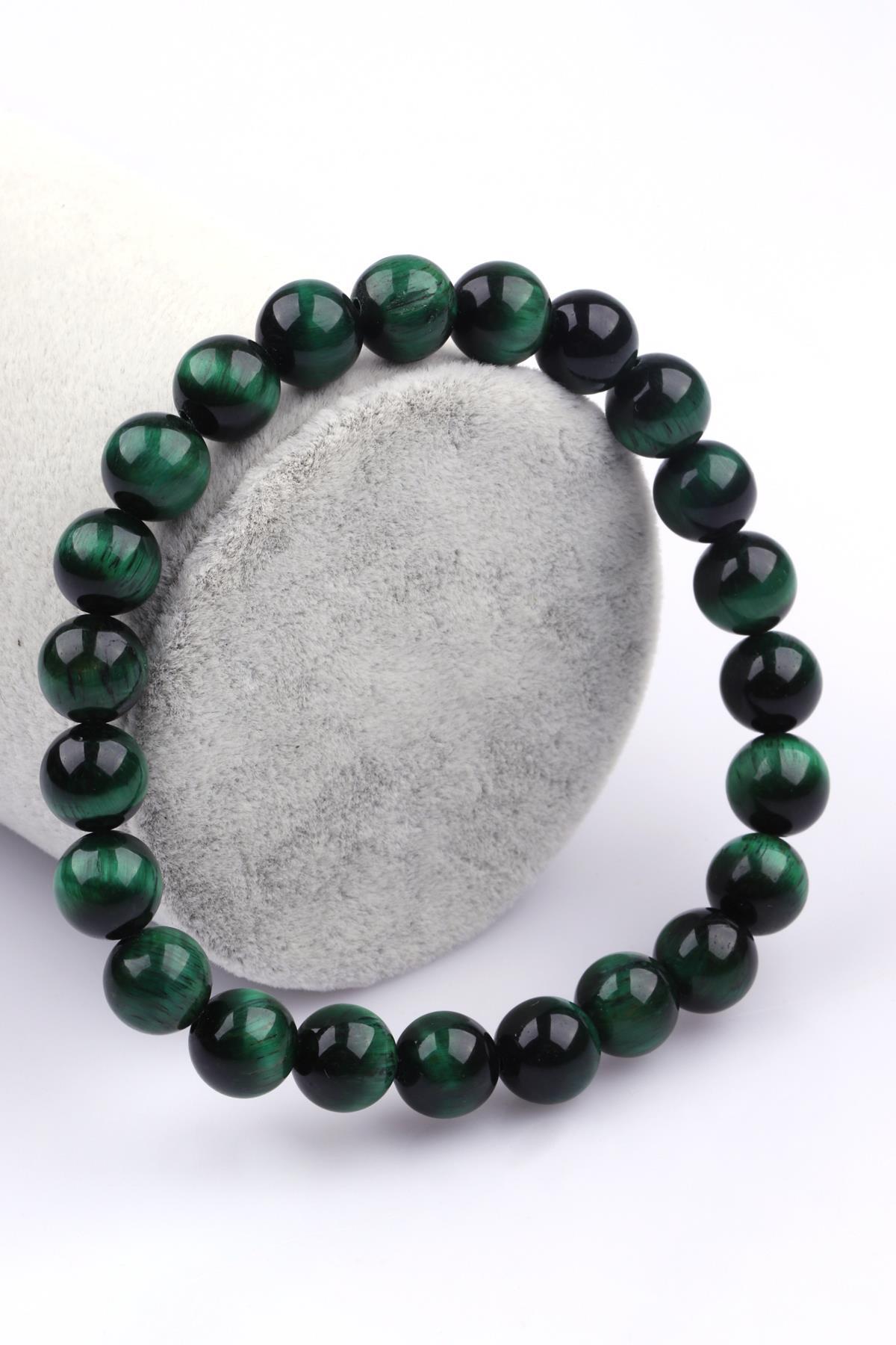 Yeşil Kaplan Gözü Doğal Taş 8 mm Küre Kesim Bileklik