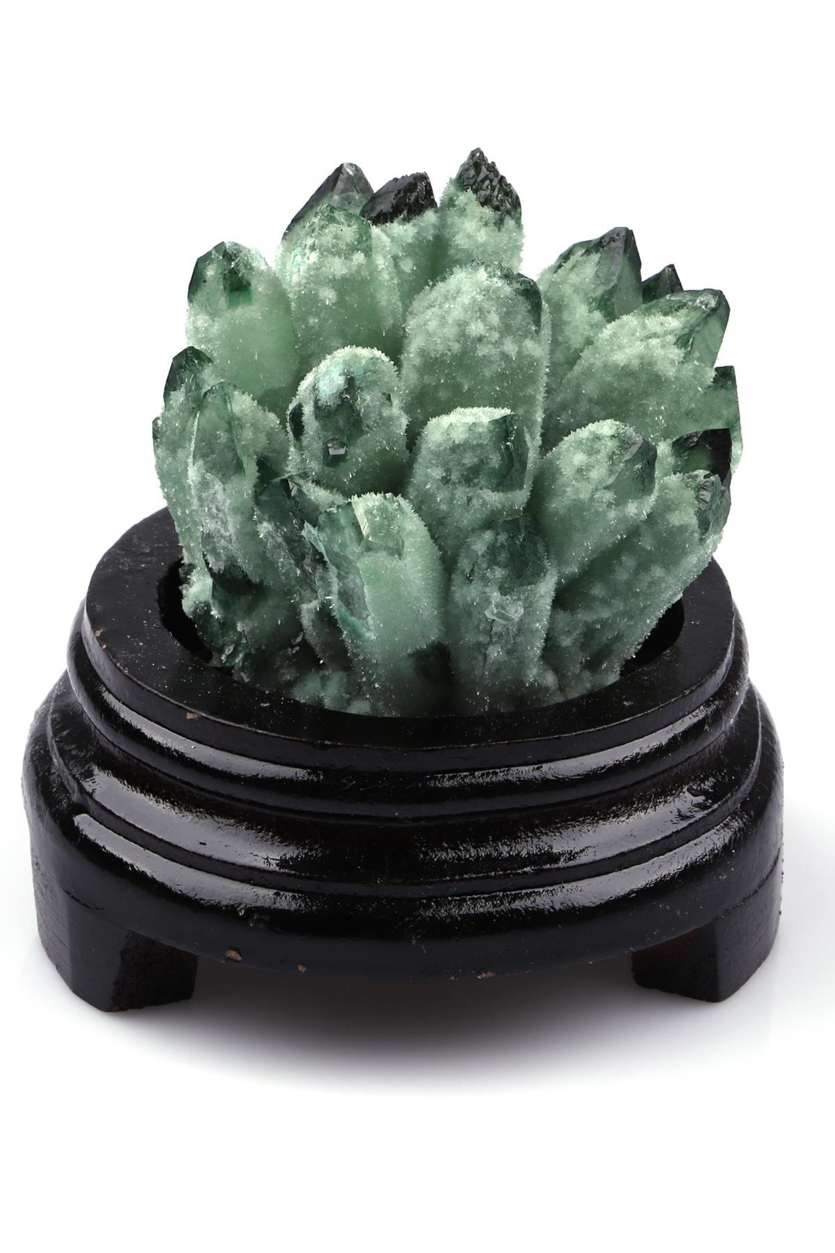 Yeşil Kuvars Doğal Taş Standlı Ham Parça