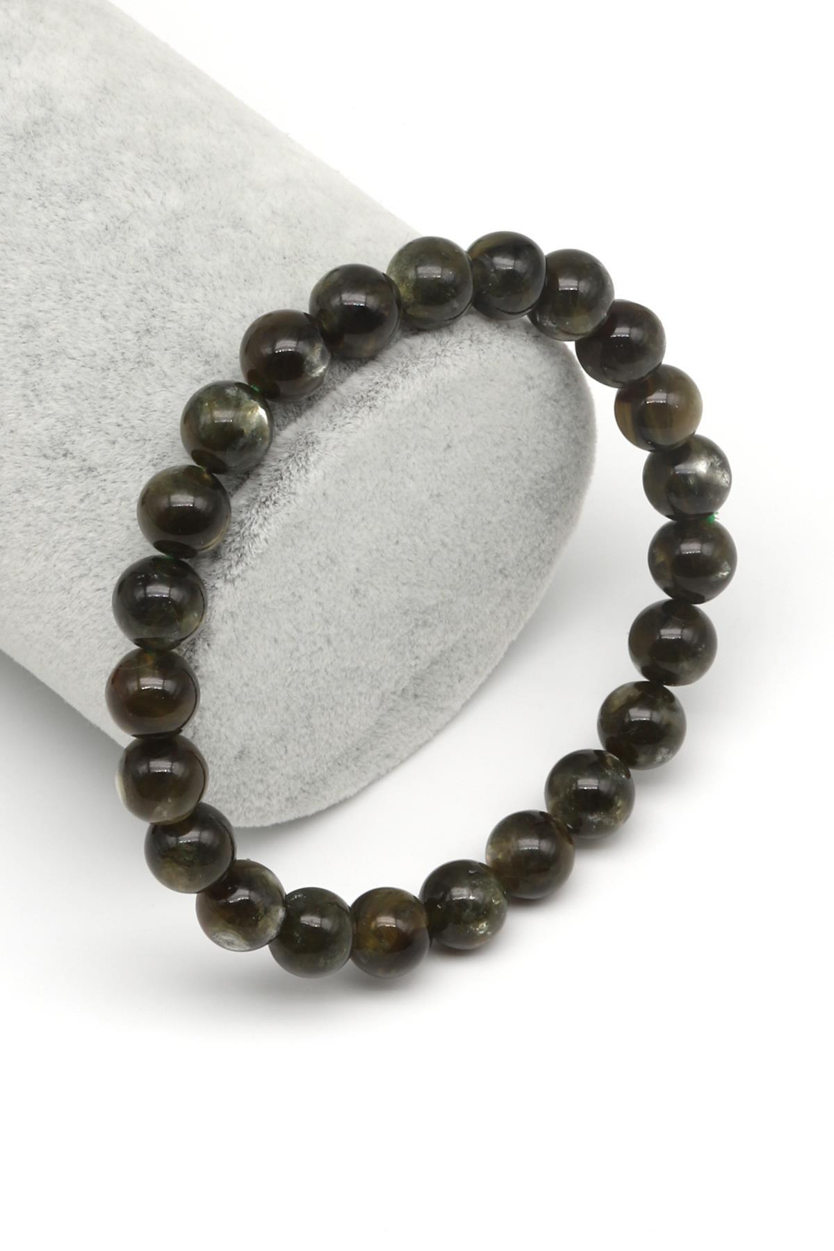 Yeşil Lepidolit Doğal Taş Bileklik 8 mm Küre  Kesim