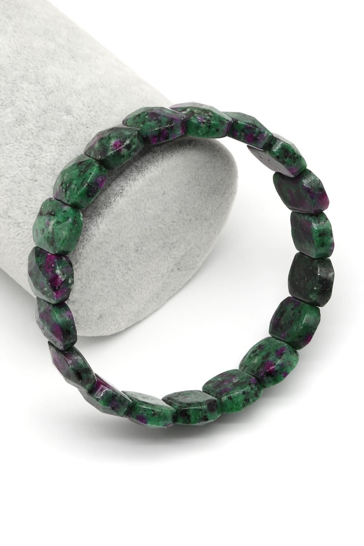 Yeşim (Jade) Doğal Taş Bileklik 11 x 15 mm Özel Kesim