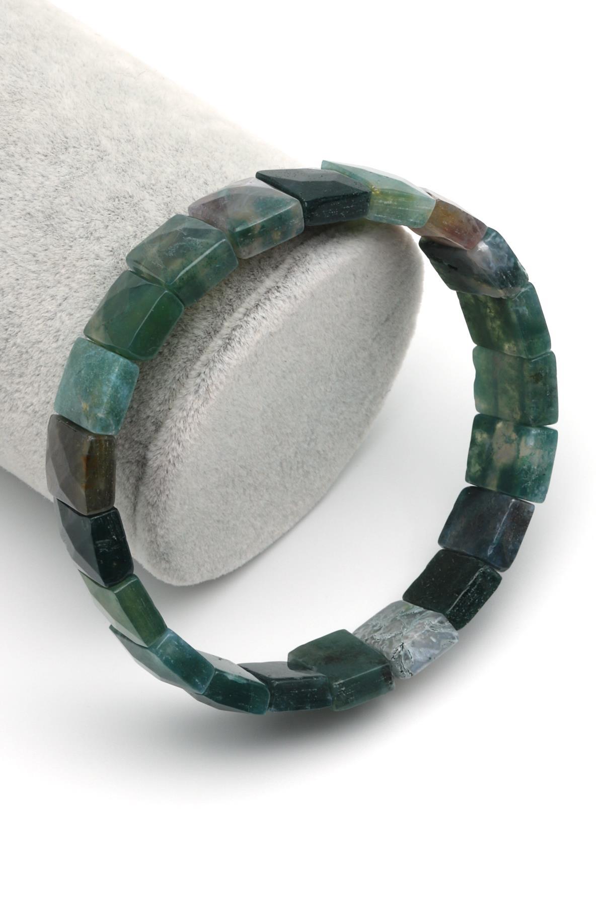 Yosun Akik Doğal Taş Bileklik 9 x 12 mm Özel Kesim