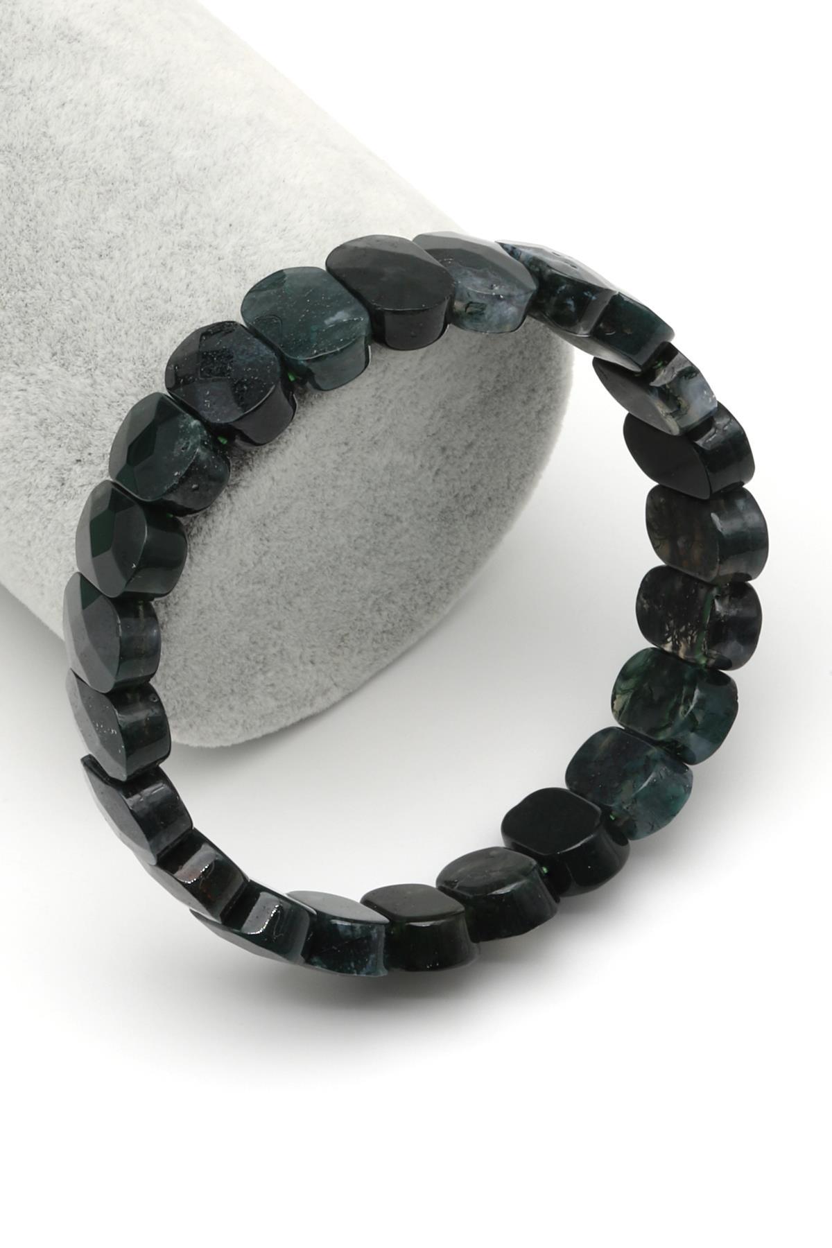 Yosun Akik Doğal Taş Bileklik 9 x 13 mm Özel Kesim