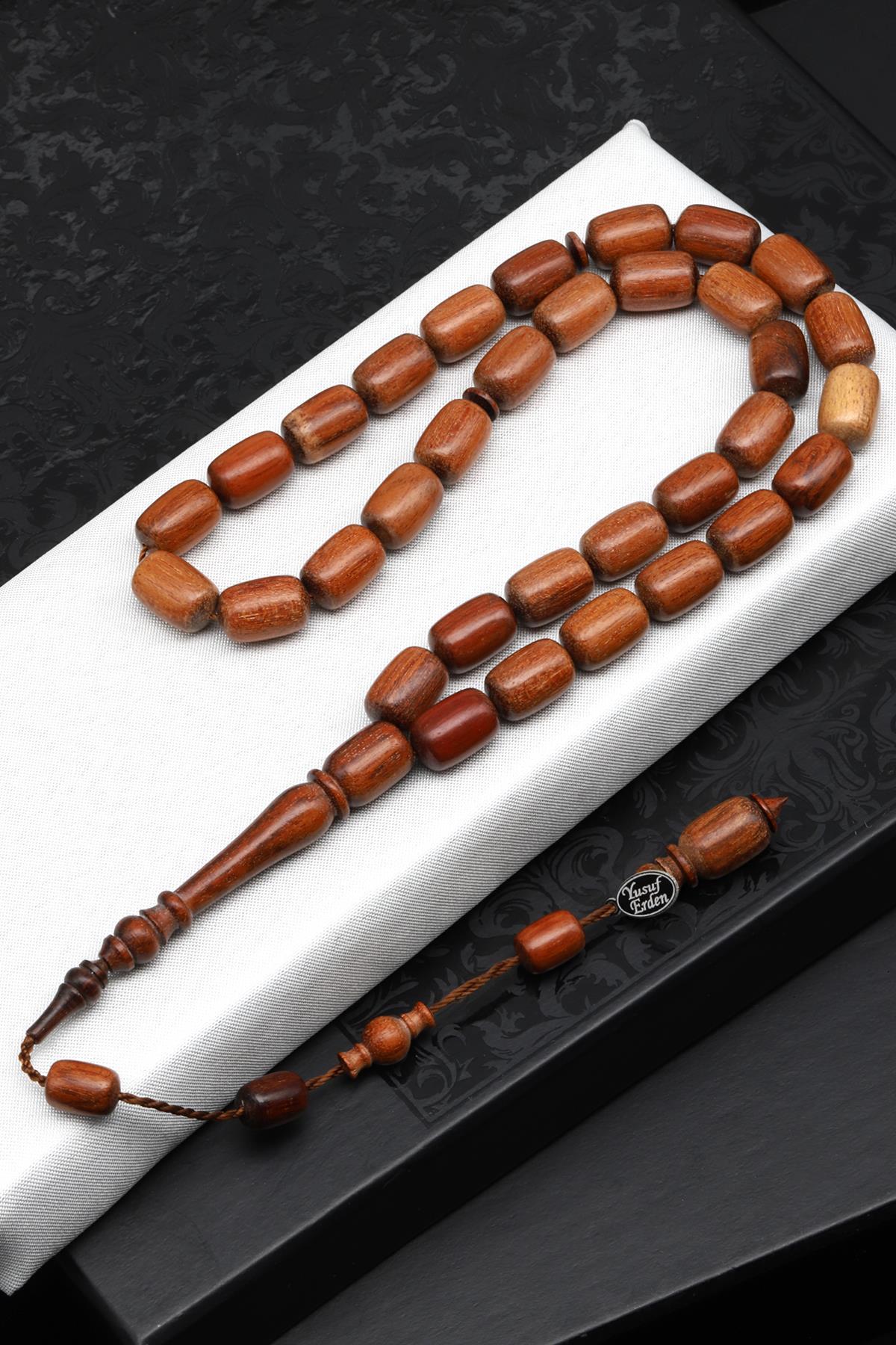 Yusuf Erden Usta İşçilikli Yılan Ağacı Tesbih 8 x 12 mm Kapsül Kesim