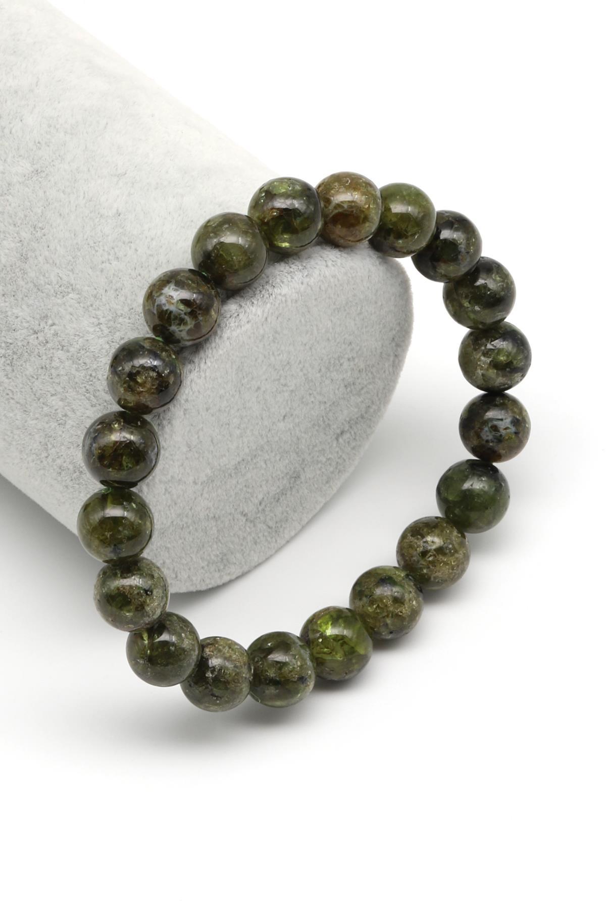 Zebercet Doğal Taş 10 mm Küre Kesim Bileklik