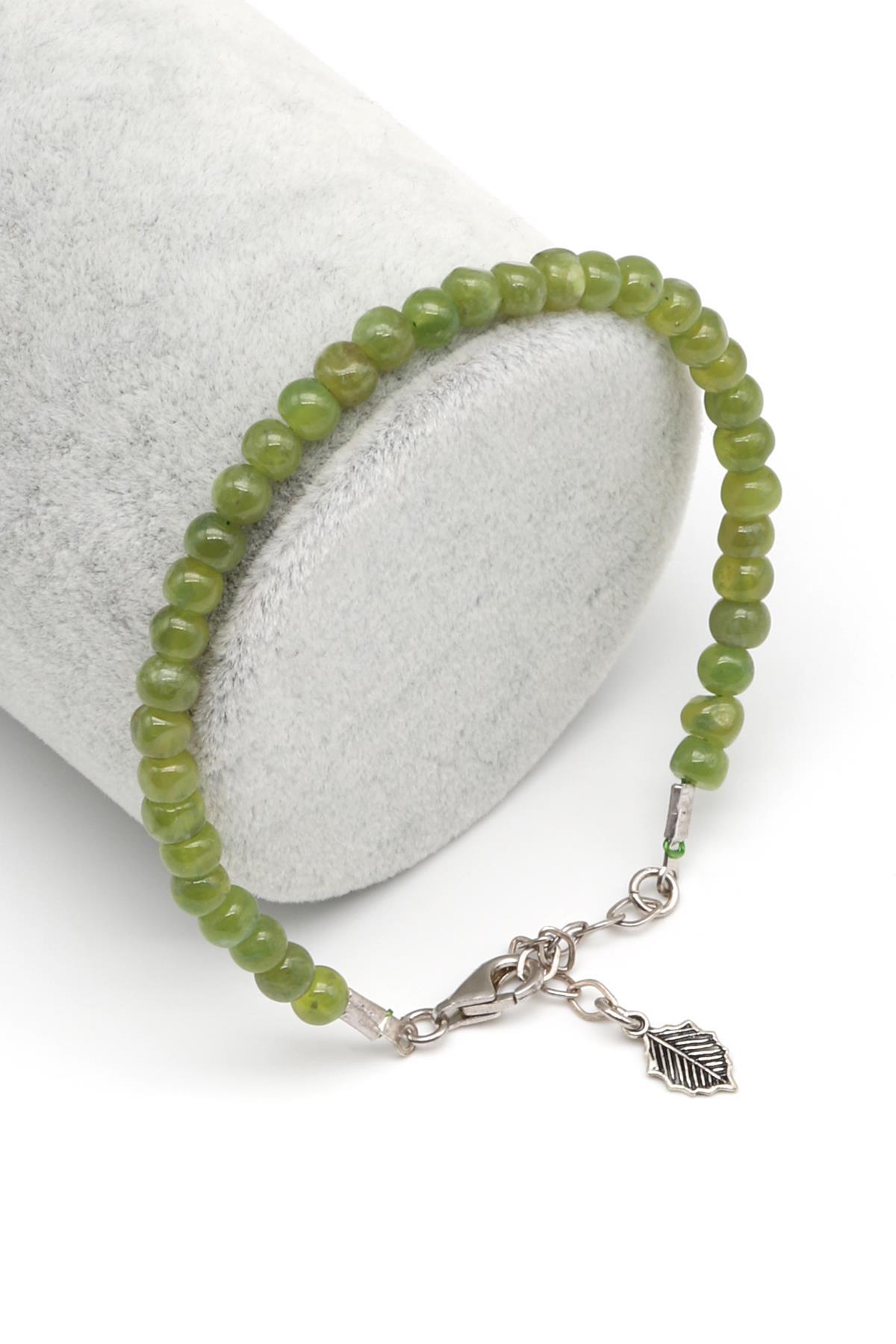 Zebercet Doğal Taş 925 Ayar Gümüş Bileklik