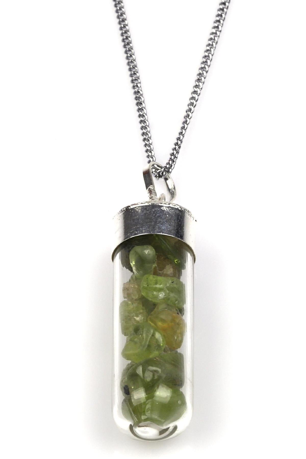 Zebercet Doğal Taş Tüp Şişe Kolye