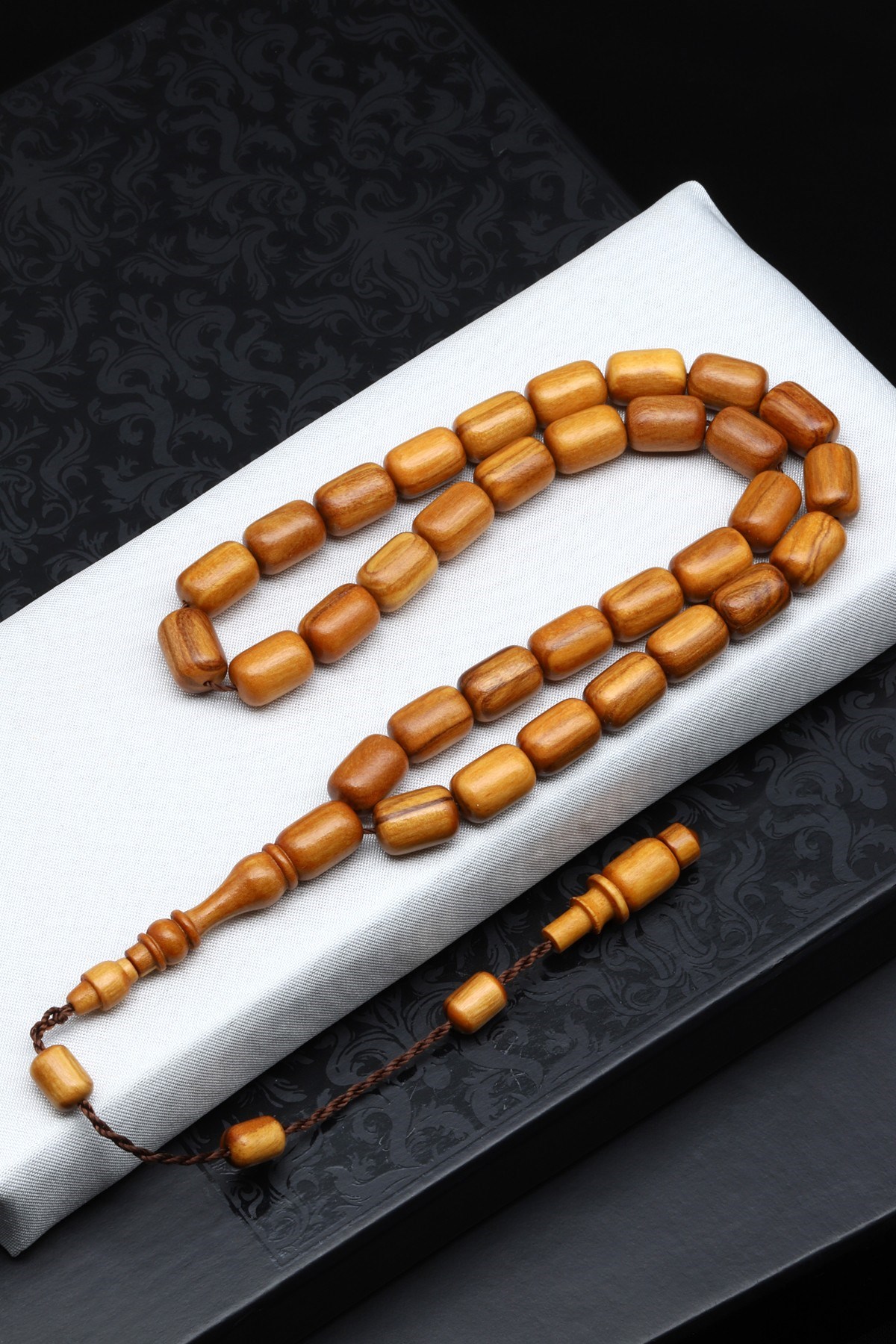Zeytin Ağacı Tesbih 8 x 11 mm Kapsül Kesim - T-1911