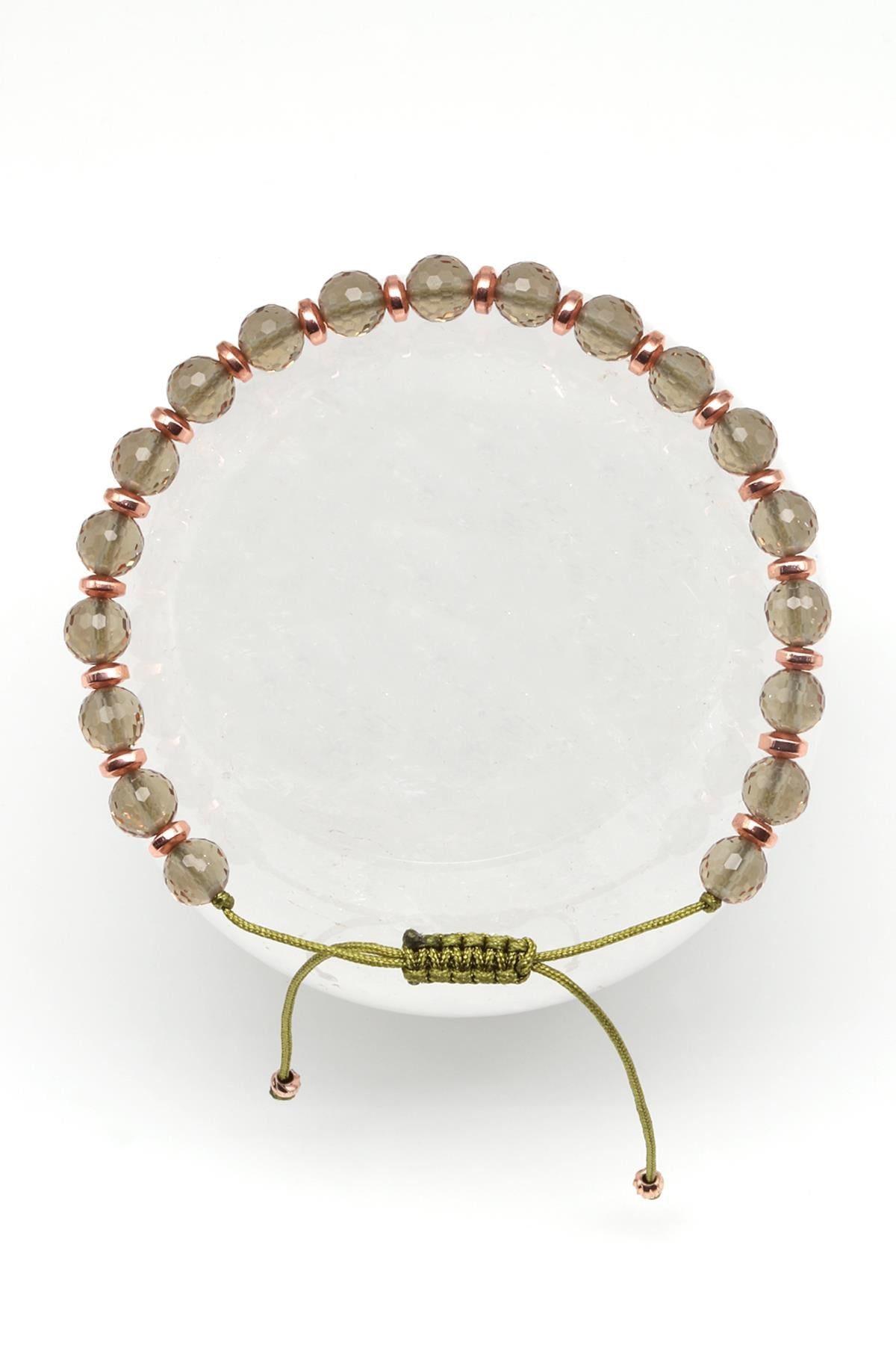 Zultanit Doğal Taş Makrome Örme Bileklik Küre Kesim