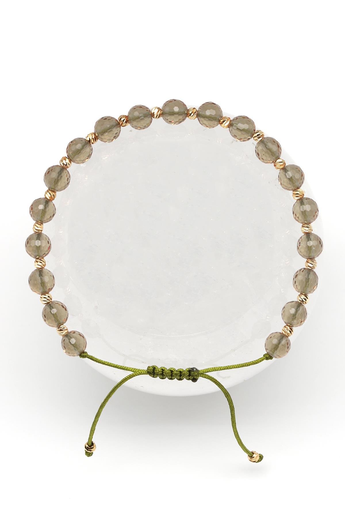 Zultanit Doğal Taş Makrome Örme Bileklik Küre Kesim