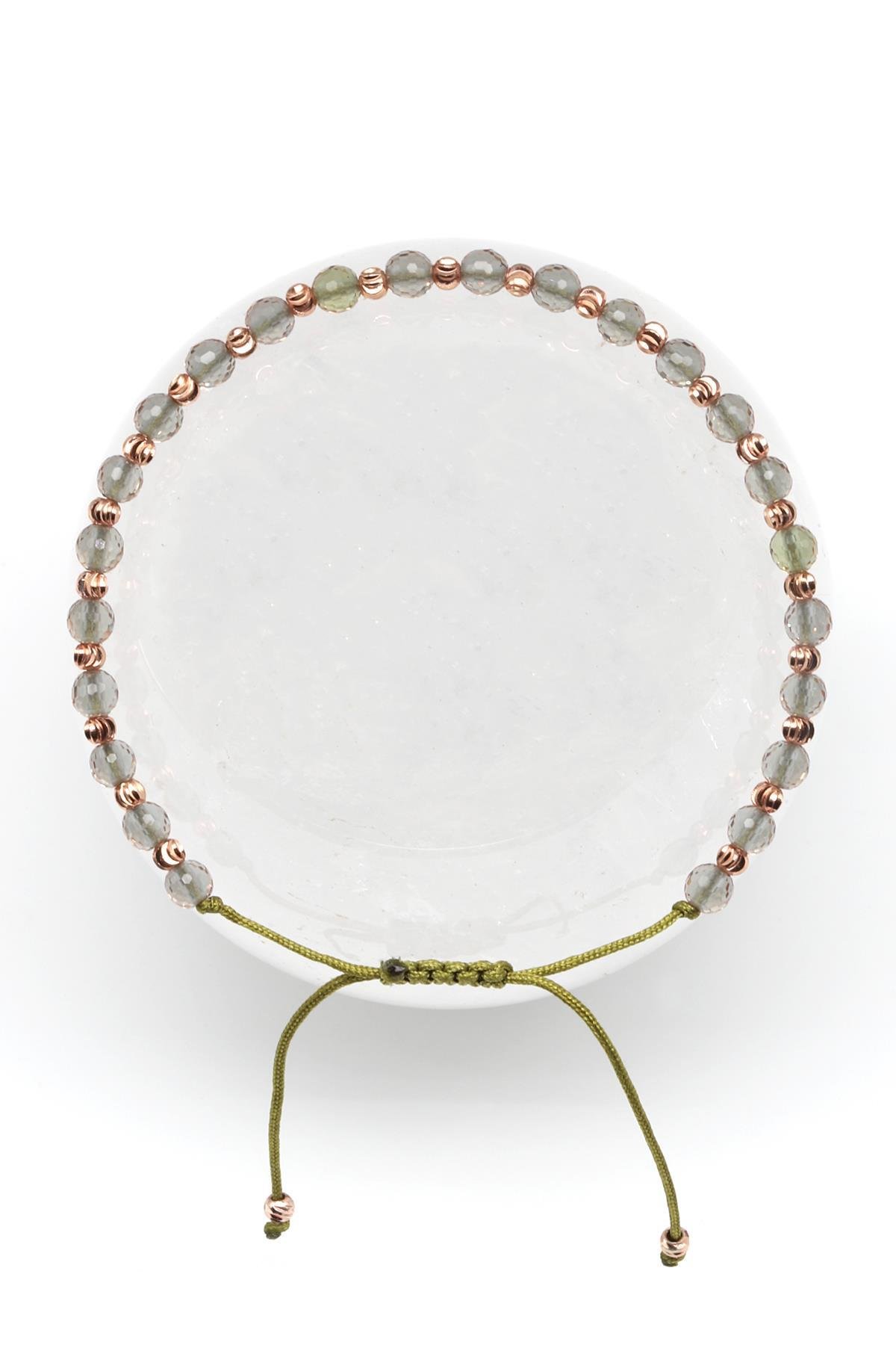 Zultanit Doğal Taş Makrome Örme Bileklik Küre Kesim