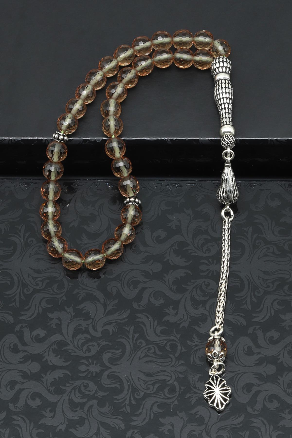 Zultanit Tesbih 6 mm 925 Ayar Gümüş Püsküllü Fasetli Küre Kesim