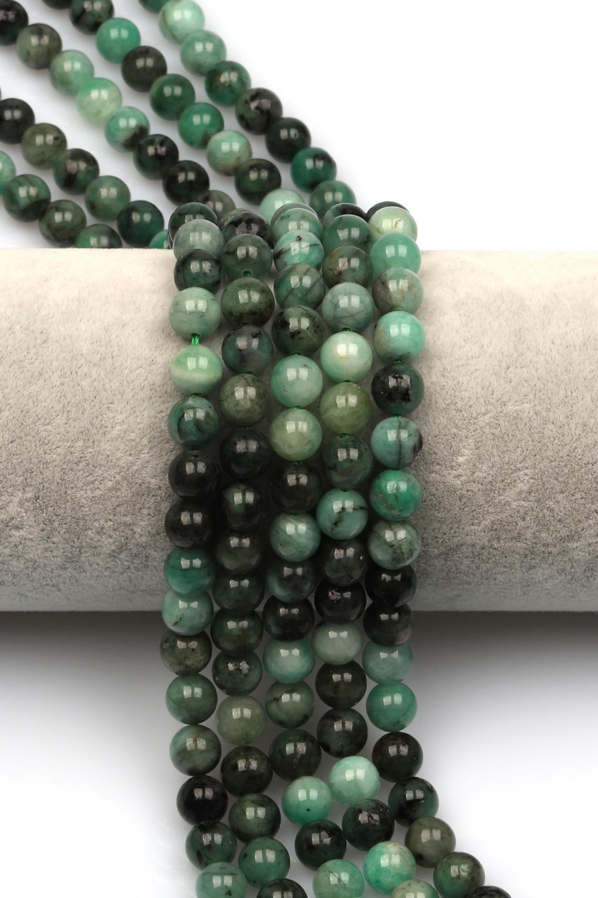 Zümrüt Doğal Taş Dizi 7 mm Küre Kesim