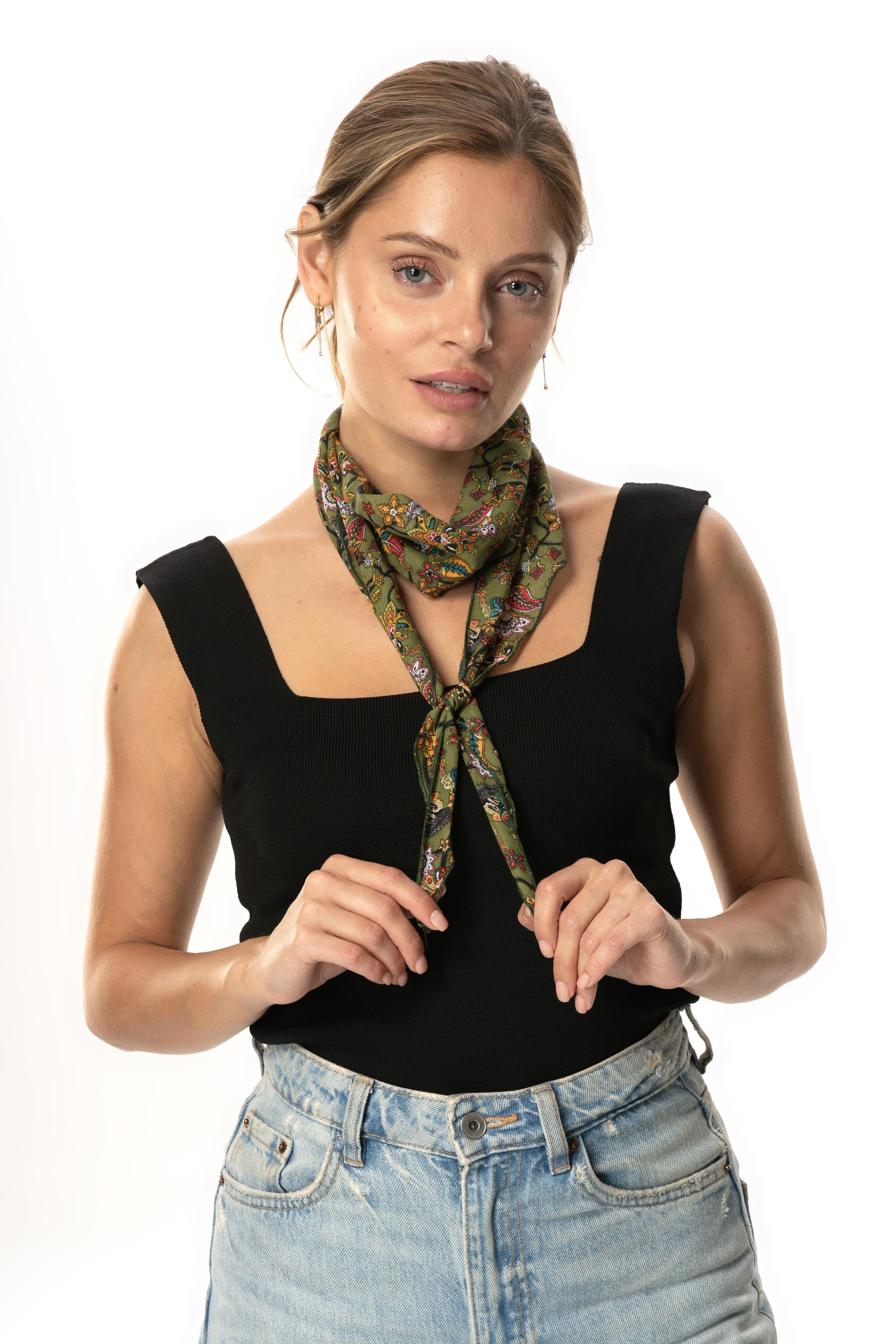 Vual Fular Çiçek Yeşil 6241