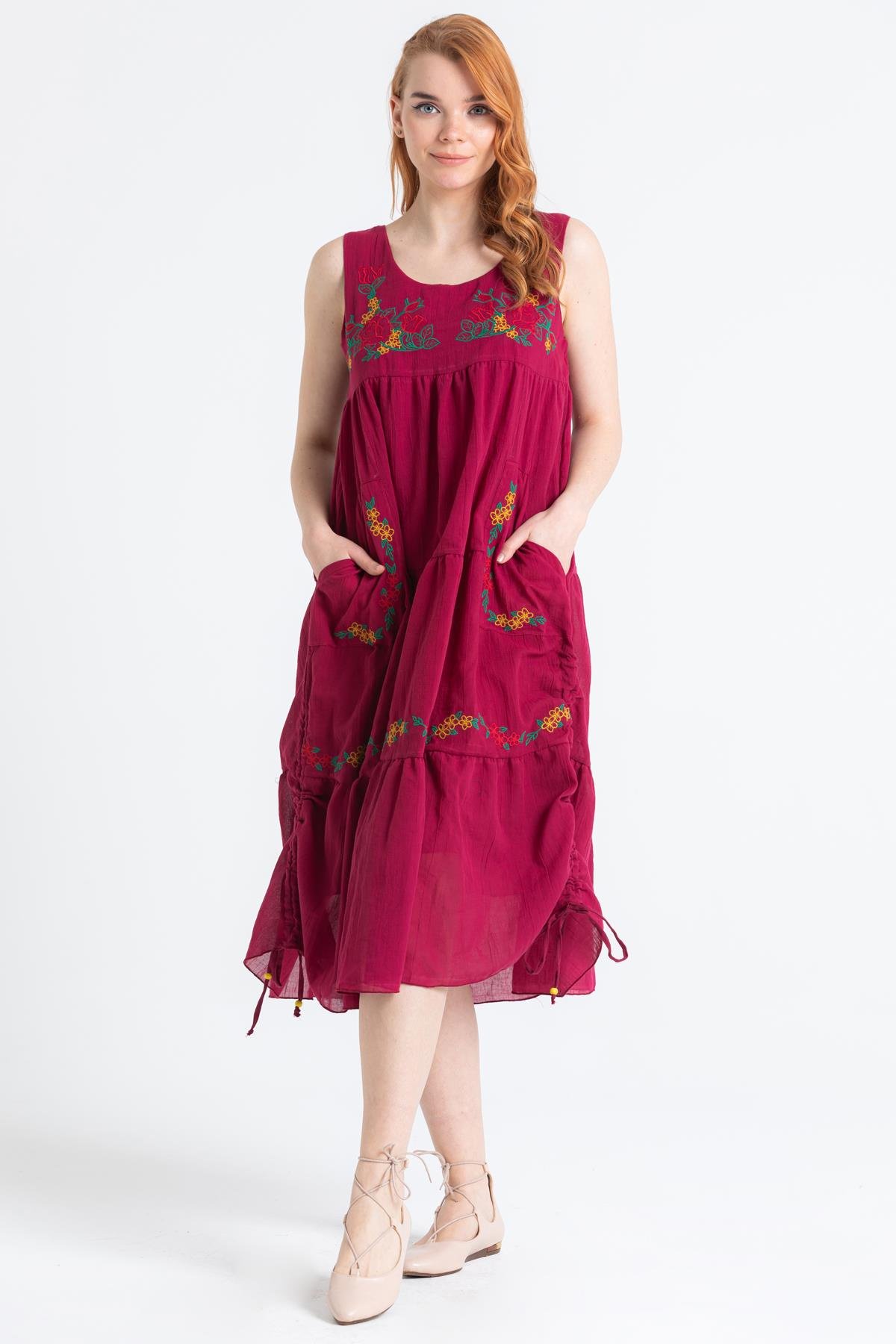 Ahsen Elbise Bordo Brd