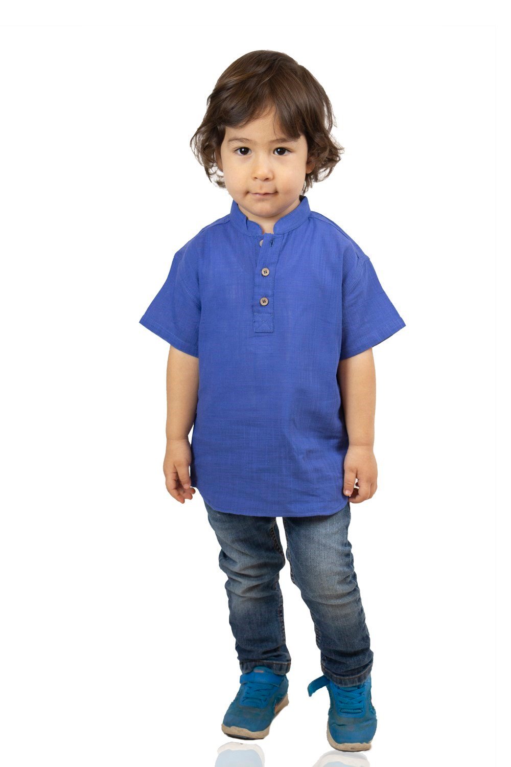 Toptan Kısa Kol Şile Bezi Bodrum Erkek Çocuk Yazlık Tshirt Saks