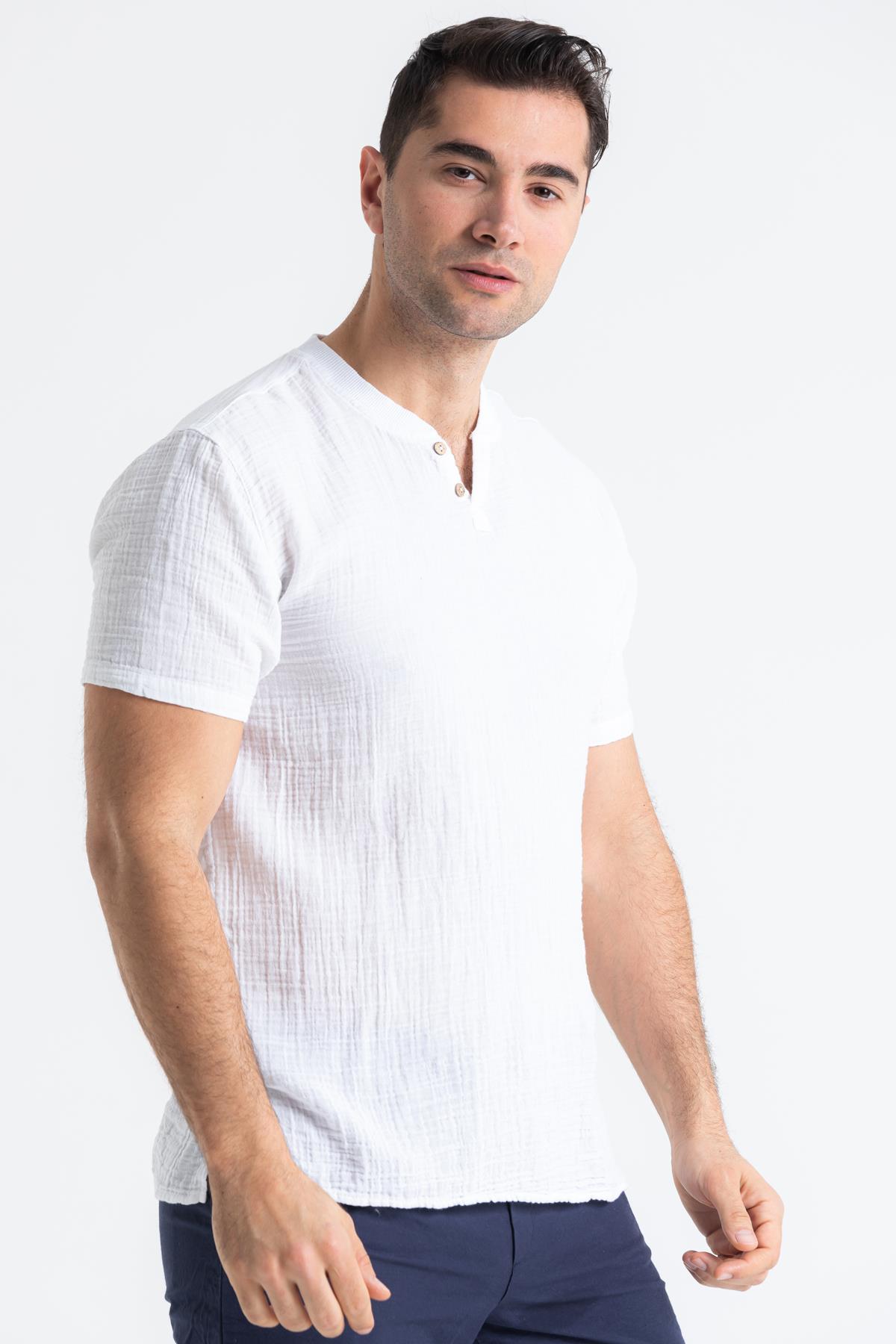 Ribanalı Tshirt Beyaz Byz