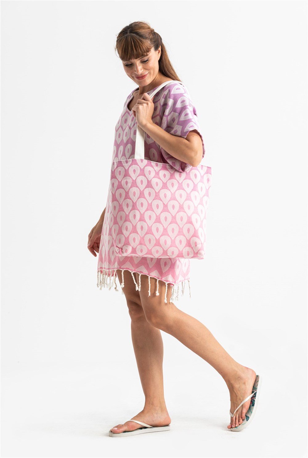 Dokuma Sahil Çanta Pembe Pmb