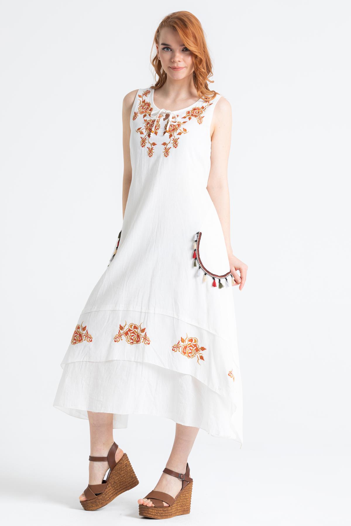 Gülse Elbise Krem Krm