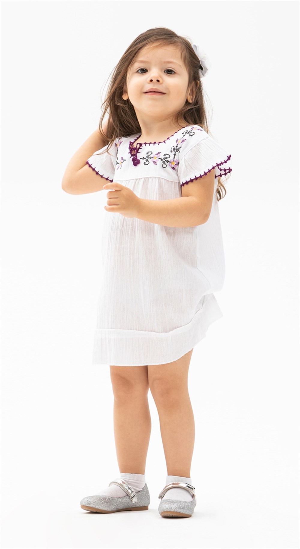 Toptan Şile Bezi Klasik Çocuk Elbise Beyaz | silebezi.com.tr