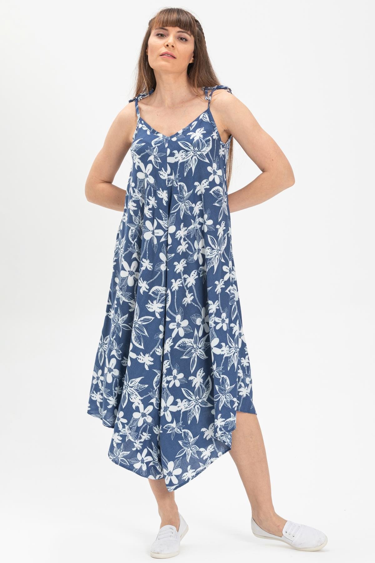 Toptan Askılı Vual Selin Tulum Mavi