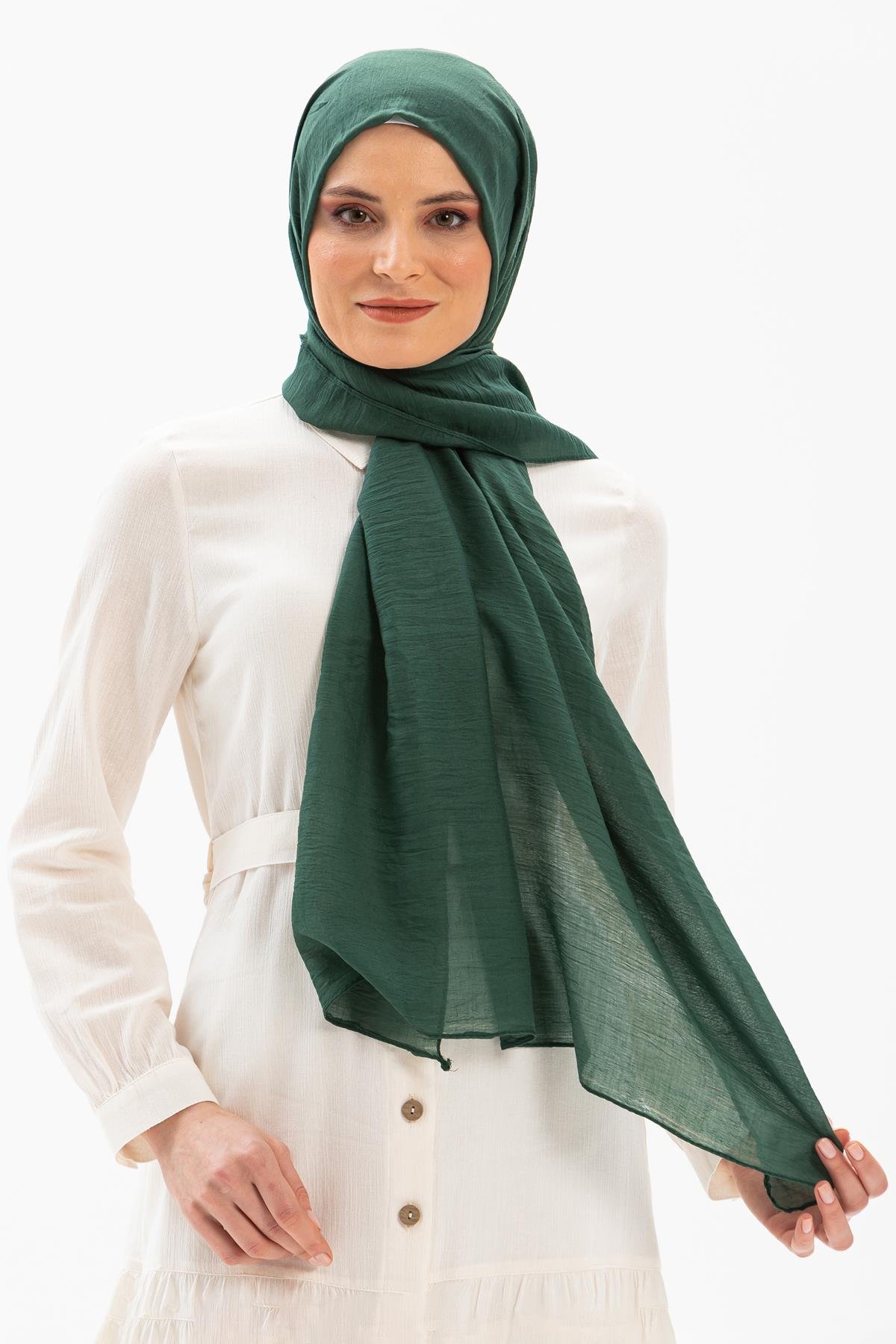 Toptan Düz Vual Kumaş Şal Yeşil
