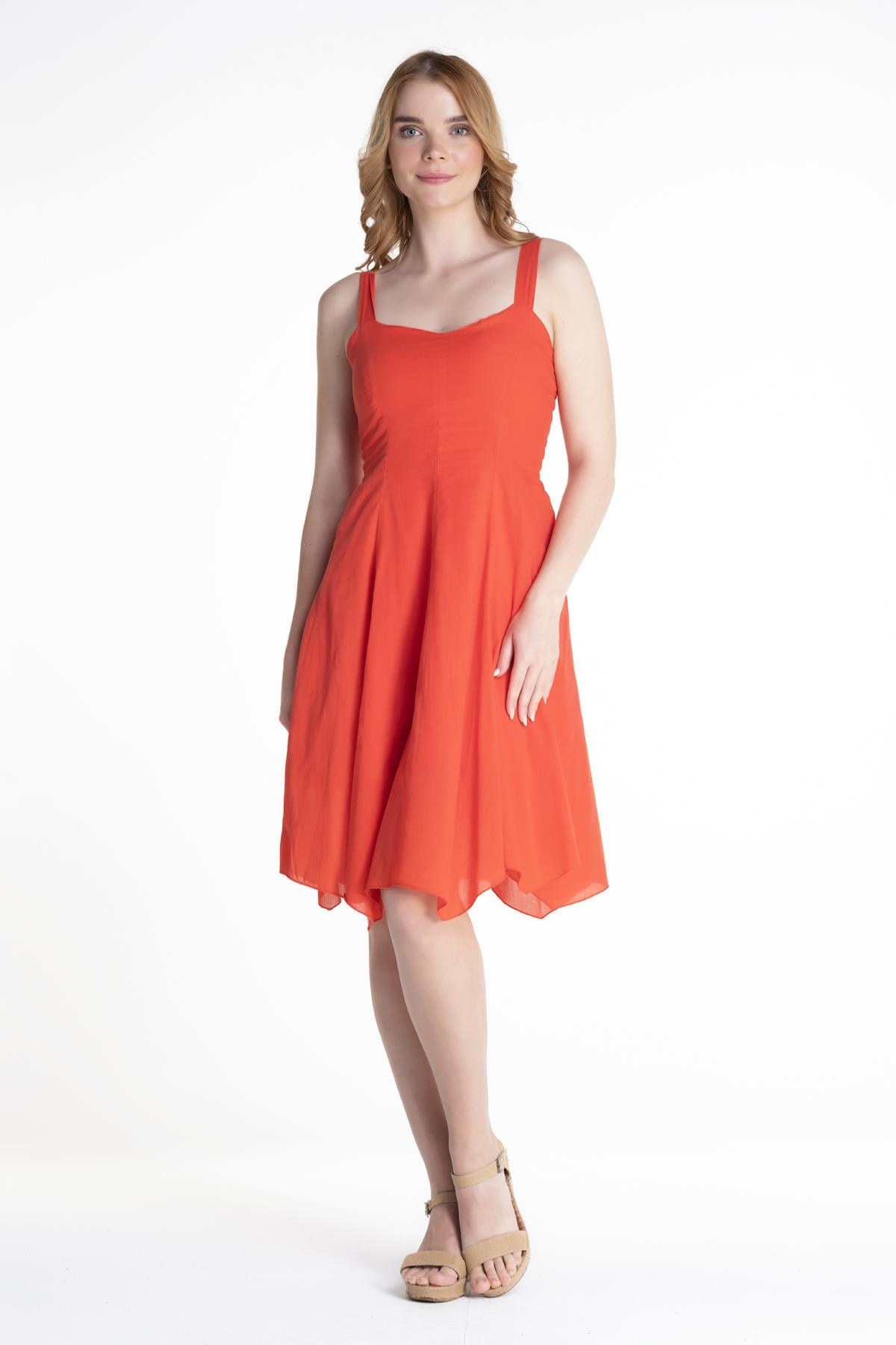 Toptan Emel Vual Elbise Kırmızı