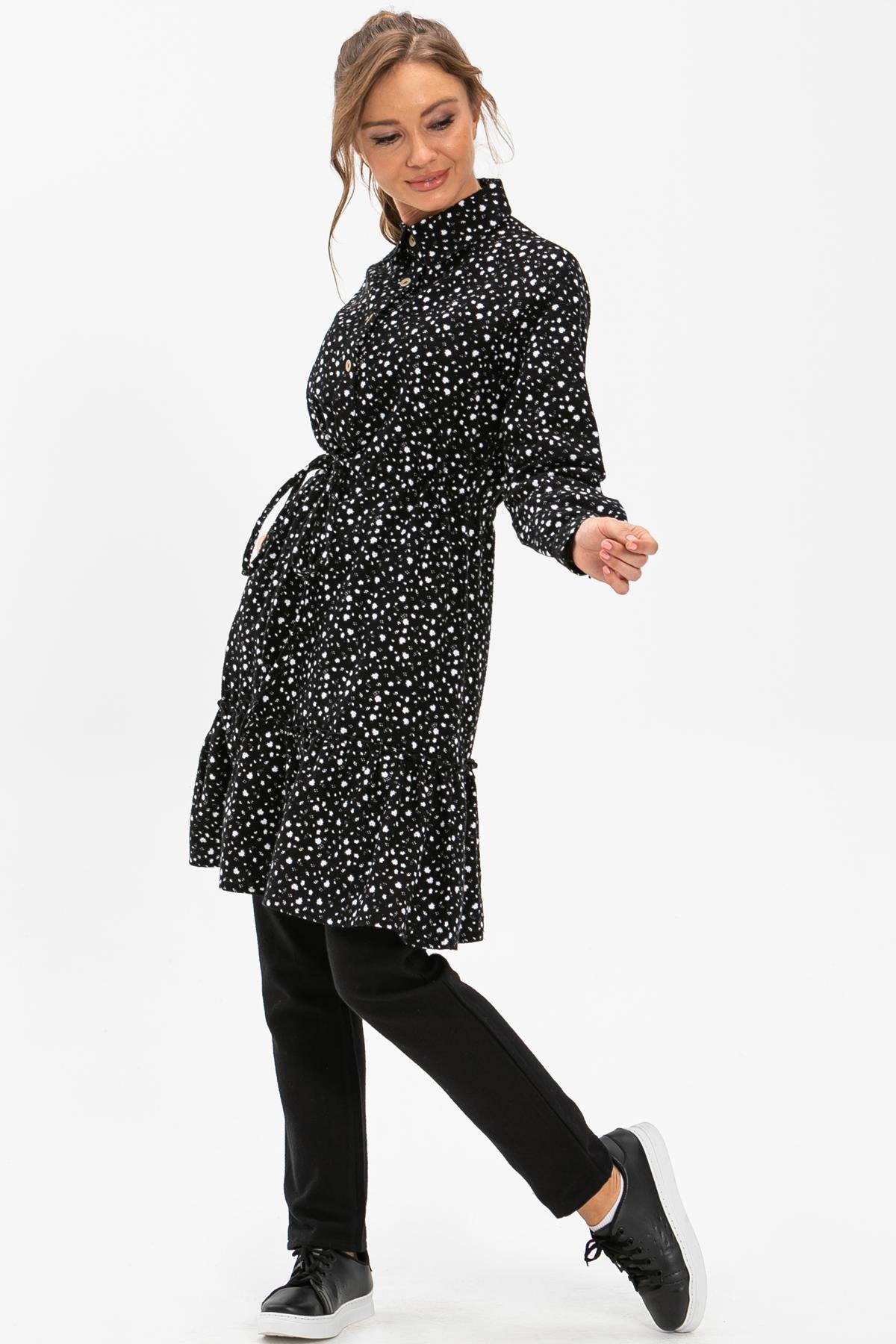 Toptan Gülçin Pazen Tunik Çıtır Desen Beyaz