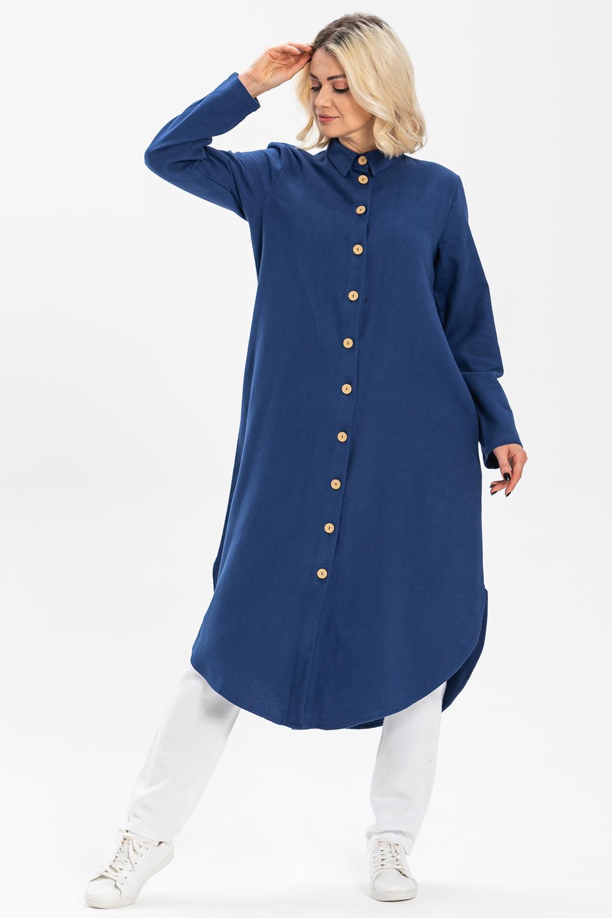 Toptan Merve Pazen Tunik Saks