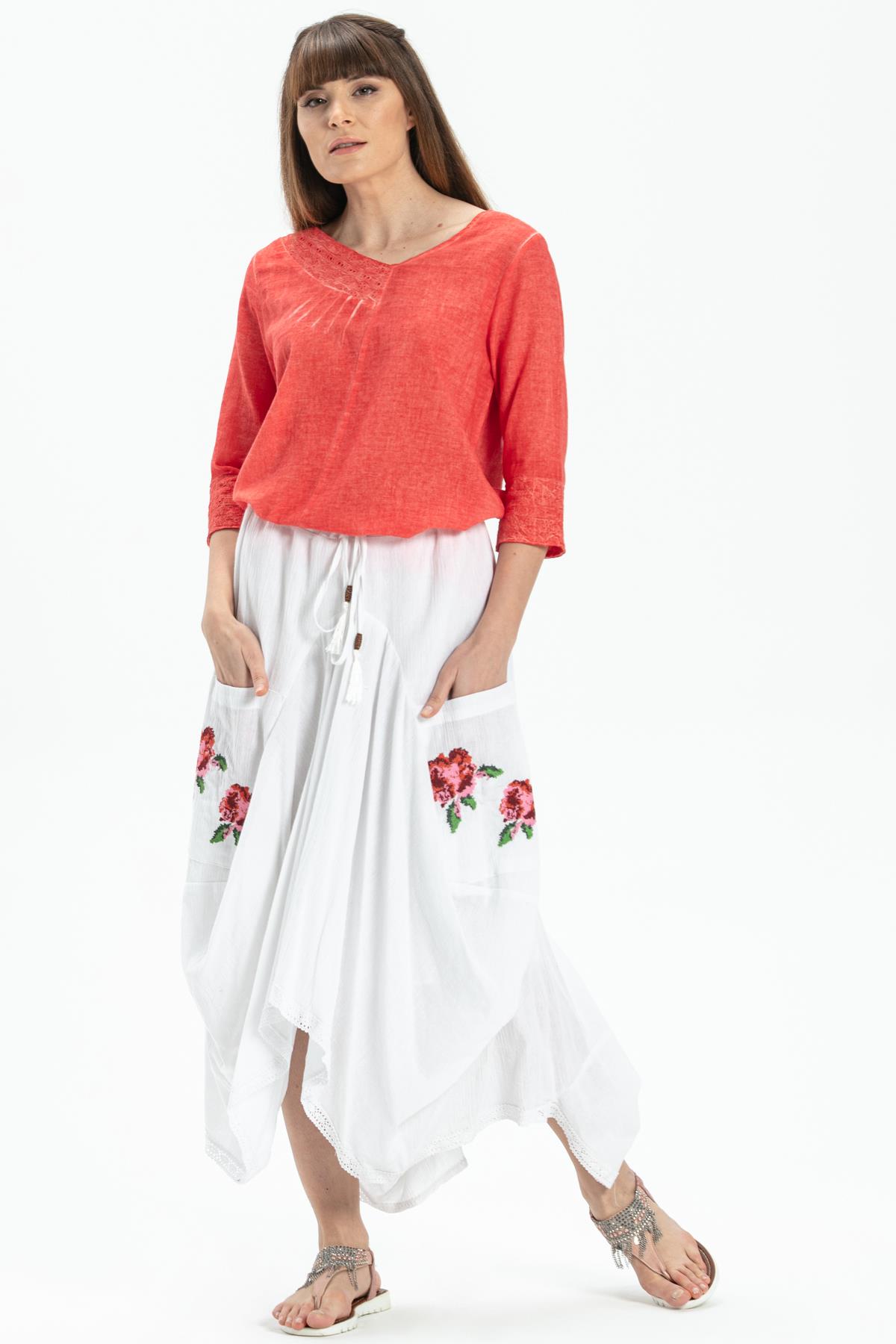 Toptan Rumeli Şile Bezi Etek Beyaz