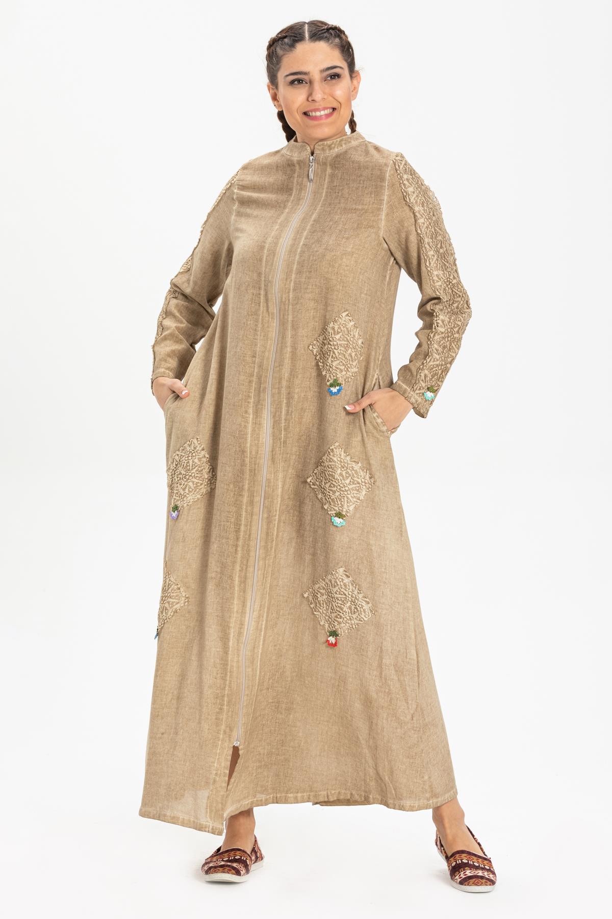 Toptan Sahra Şile Bezi Ferace Kahve