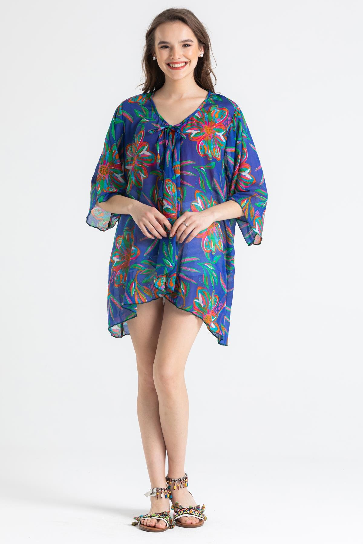 Toptan Side Vual Pareo Saks 6192