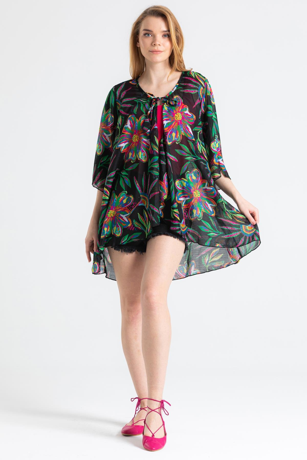 Toptan Side Vual Pareo Siyah 6193