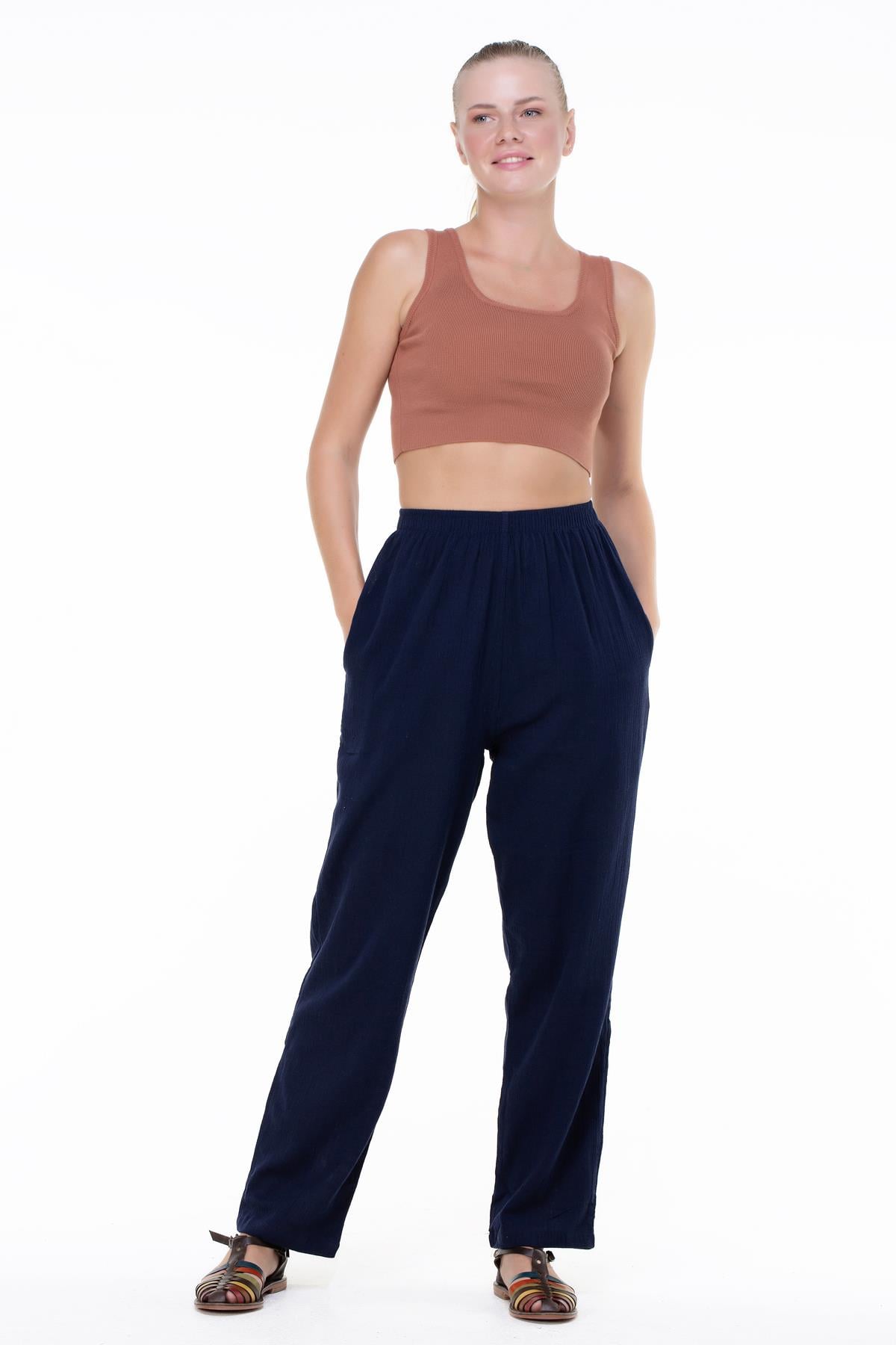 Toptan Şile Bezi Unisex Şalvar Pantolon Lacivert