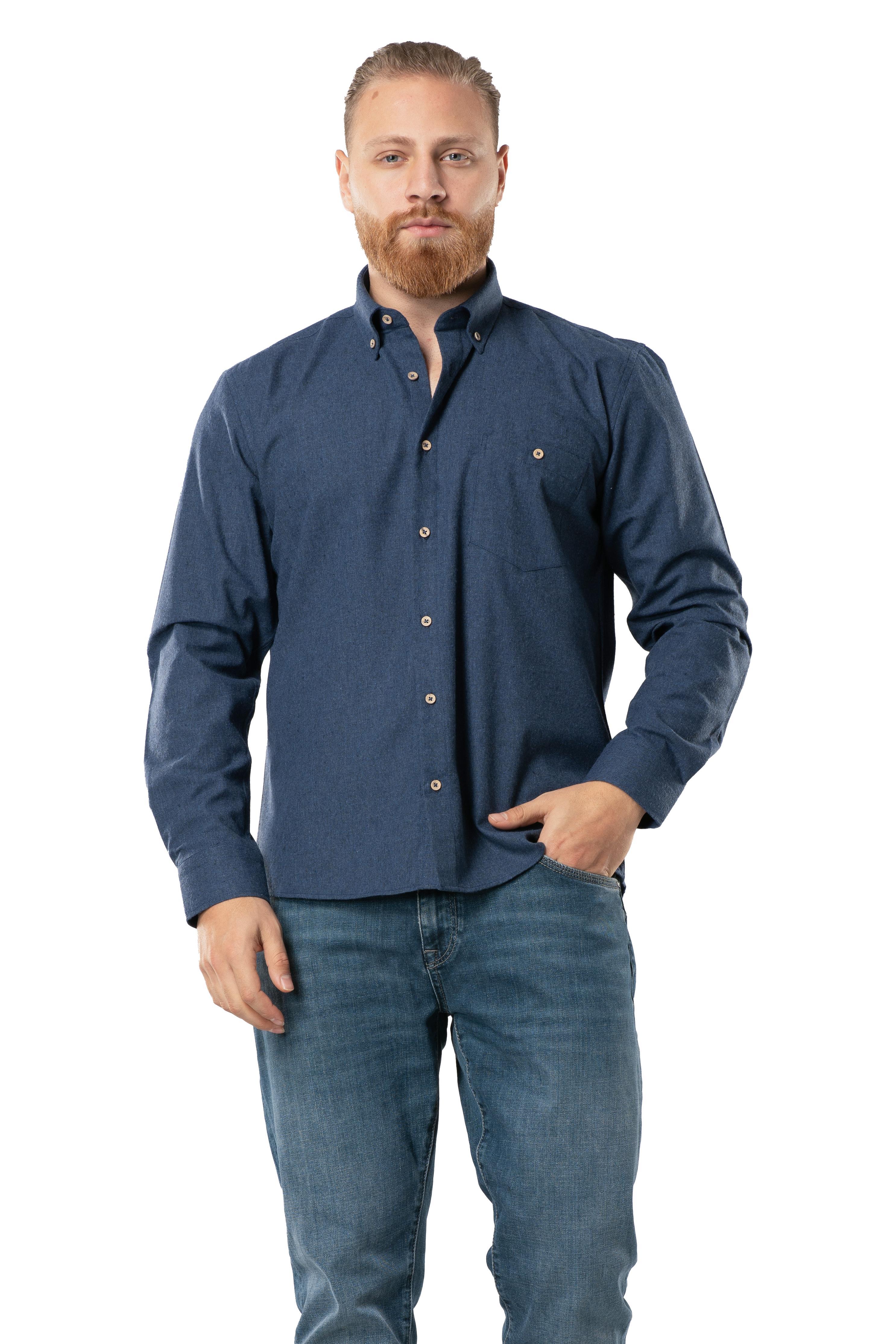 Uzun Kol Oduncu Erkek Pazen Sonbahar ve Kışlık Gömlek Lacivert 4035