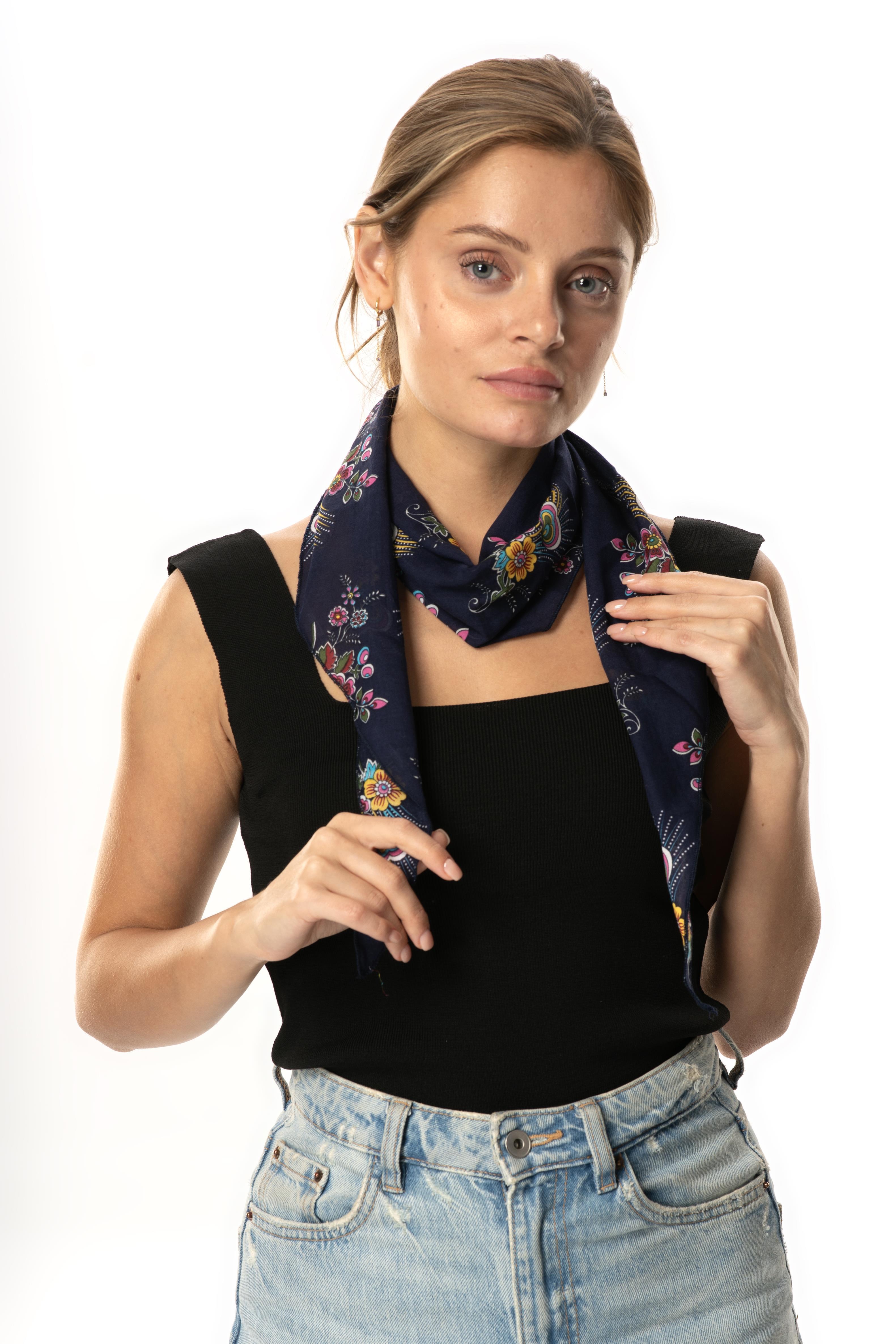 Vual Fular Mimoza Lacivert 6235