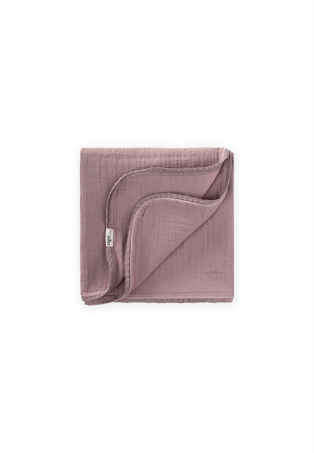 Dantel İşlemeli Tekkat Müslin Battaniye 100X100 cm +/- 3 cm Bakır