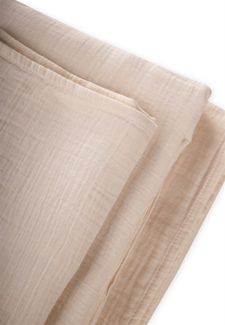Keseli Müslin Nevresim Takımı 100X135 cm +/ - 3cm Çarşaf 120X150 Yastık 35X45 cm Ham