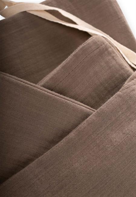 Keseli Müslin Nevresim Takımı 100X135 cm +/ - 3cm Çarşaf 120X150 Yastık 35X45 cm Toprak