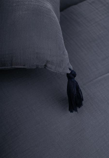 Müslin Bebek Yatak Koruma Yastık Seti (Yıkanmıştır) 32X180 cm +/- 2 cm ANTRASİT