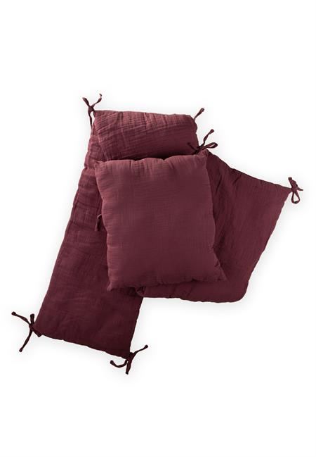 Müslin Bebek Yatak Koruma Yastık Seti (Yıkanmıştır) 32X180 cm +/- 2 cm MÜRDÜM