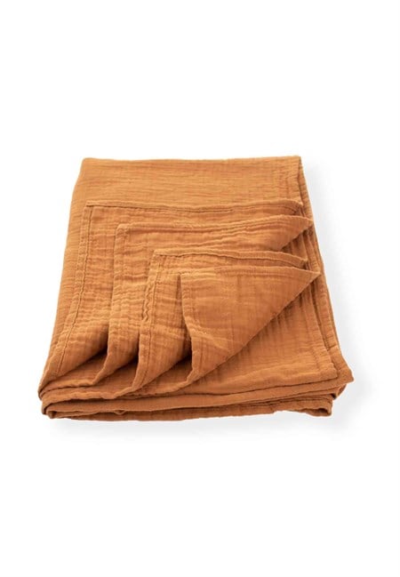 Müslin Bebek Çarşafı (Yıkanmıştır) 120X150cm +/ - 2 cm KAHVE 