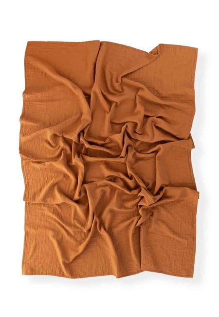 Müslin Bebek Çarşafı (Yıkanmıştır) 120X150cm +/ - 2 cm KAHVE 