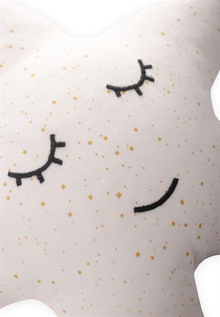 Varak Baskılı Yıldız Süs Bebek Yastık 35X35 cm EKRU