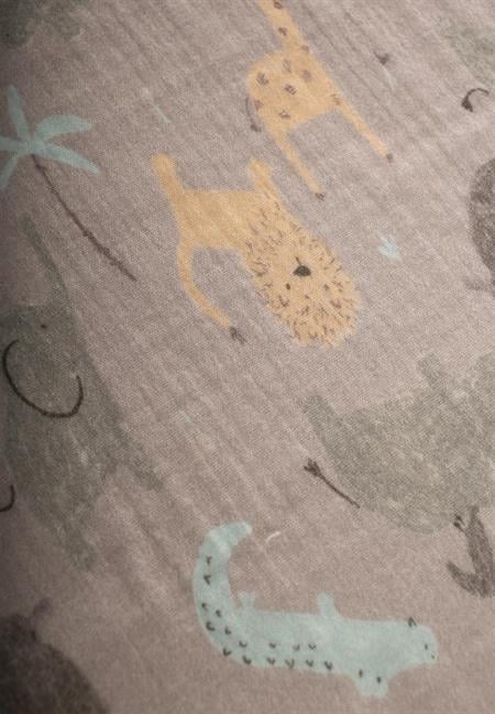 Üçlü Müslin Ağız Bezi 20x30 cm Hayvan Baskılı Bej