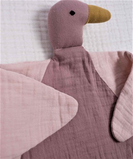 Ördek Müslin Uyku Arkadaşı (Yıkanmıştır) 35x35 cm Pudra-Bakır