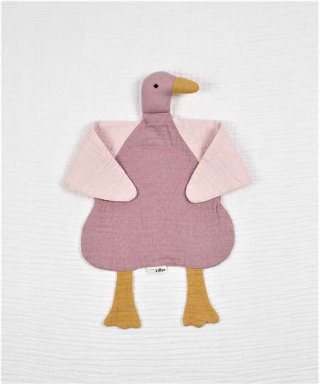 Ördek Müslin Uyku Arkadaşı (Yıkanmıştır) 35x35 cm Pudra-Bakır