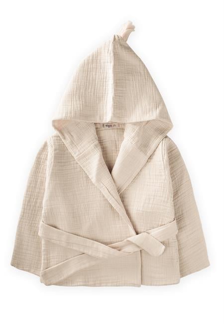 Çift Kat Müslin Çocuk Bornoz 1-9 Yaş NATUREL