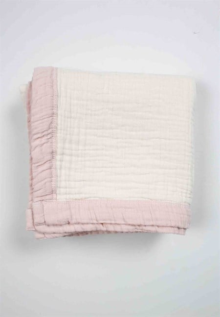 Kalın Biyeli Çift Kat Ham Battaniye 85X90 HAM PUDRA 