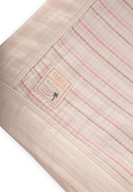 Kalın Biyeli Çift Kat Ham Battaniye 85X90 Cm KİREMİT ÇİZGİLİ