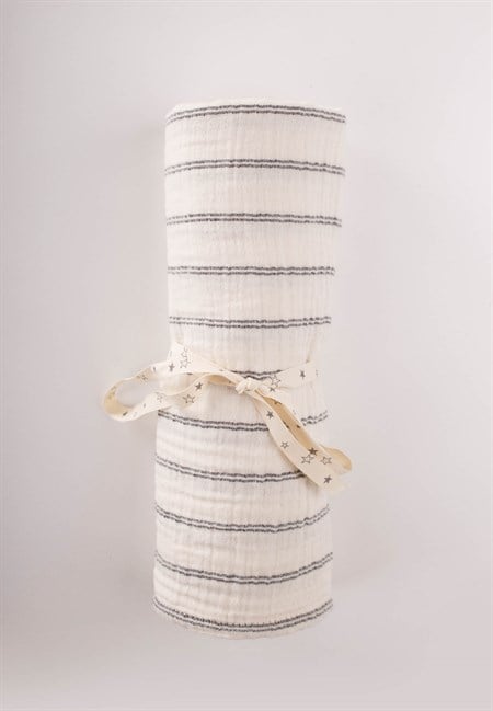 Naturel Battaniye 90X100Cm FÜME ÇİFT ÇİZGİLİ